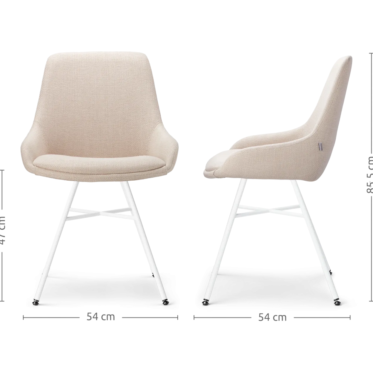 Eetkamerstoel Noa-Isa beige - wit onderstel