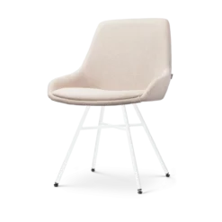 Eetkamerstoel Noa-Isa beige - wit onderstel