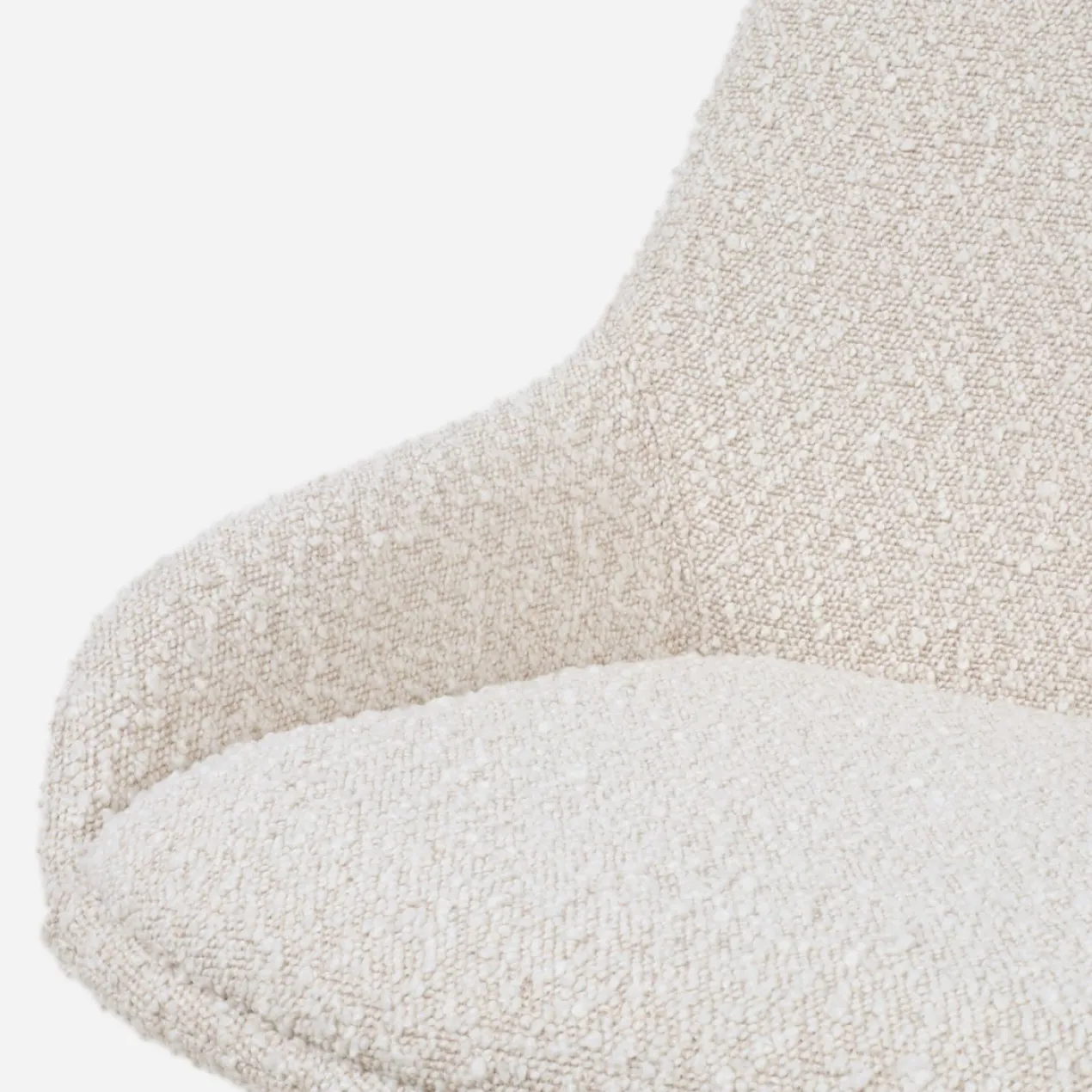 Eetkamerstoel Noa-Isa bouclé beige - zwart onderstel