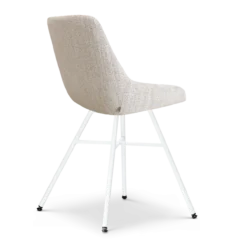Eetkamerstoel Noa-Isa grijs beige gemêleerd - wit onderstel