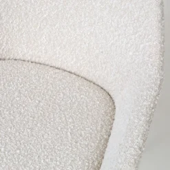 Eetkamerstoel Noa-Mae bouclé beige - wit onderstel