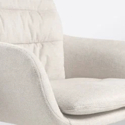 Eetkamerstoel Noa-Mia beige - zwart onderstel - set van 2