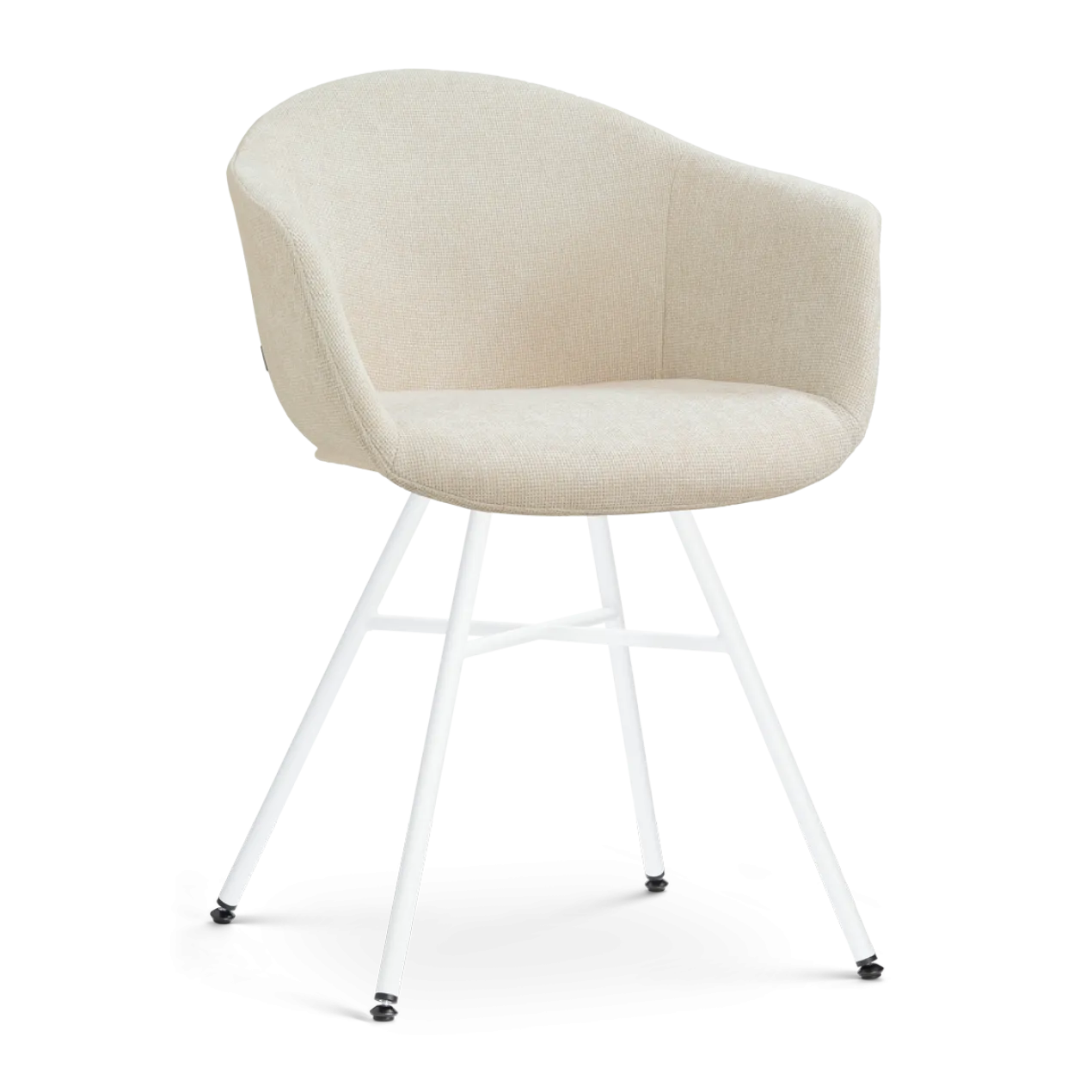 Eetkamerstoel Noa-Otis wit onderstel cottonbeige