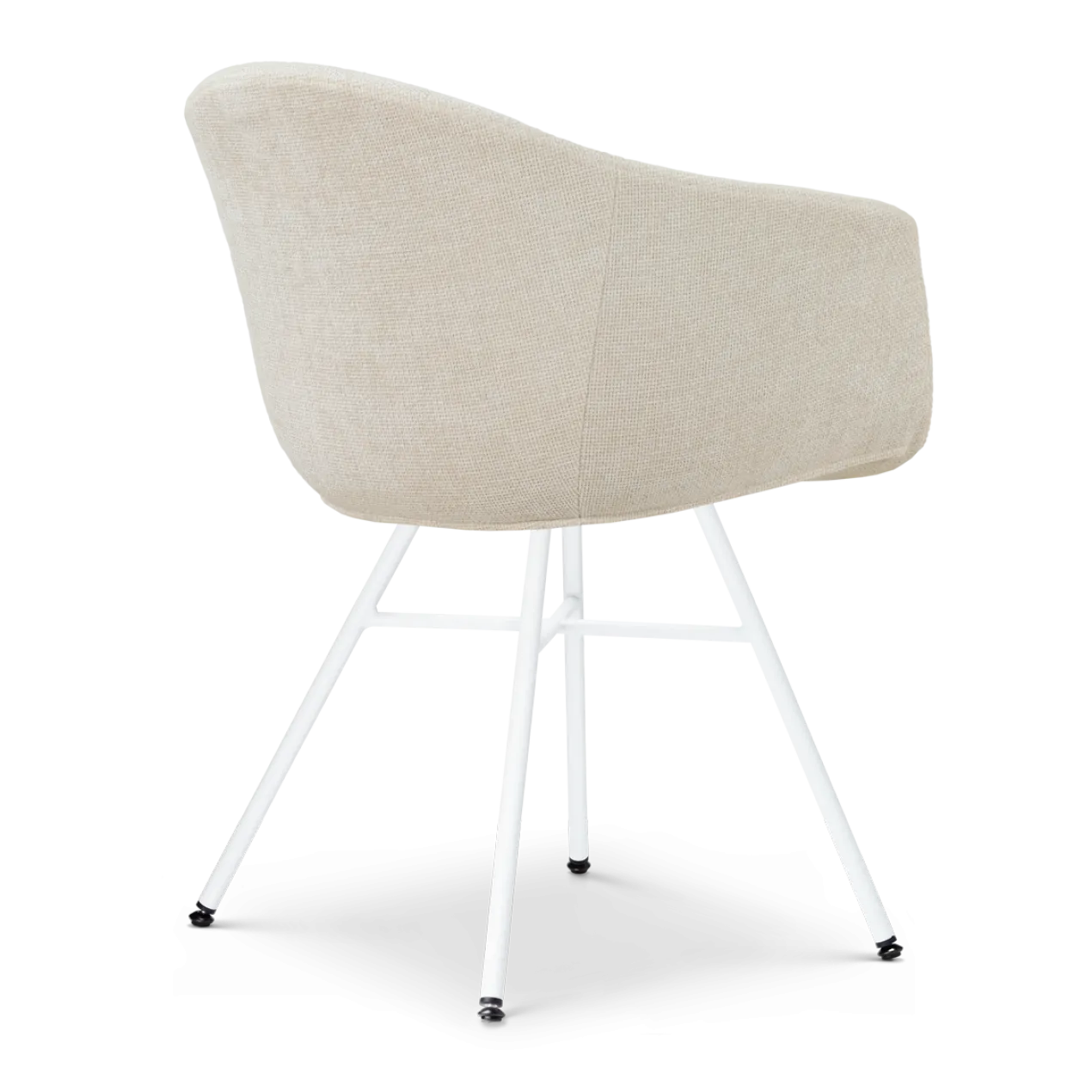 Eetkamerstoel Noa-Otis wit onderstel cottonbeige