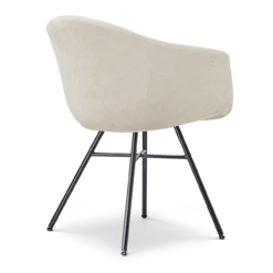 Eetkamerstoel Noa-Otis zwart onderstel cottonbeige