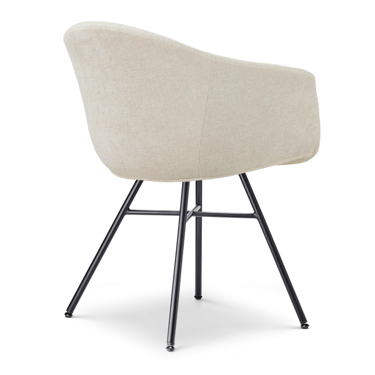 Eetkamerstoel Noa-Otis zwart onderstel cottonbeige