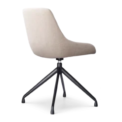 Eetkamerstoel Nola-Isa beige draaibaar - zwart onderstel