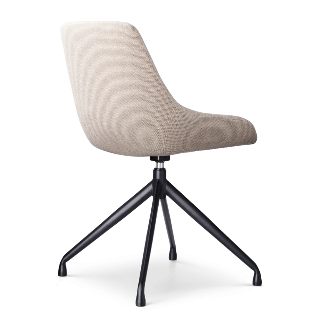 Eetkamerstoel Nola-Isa beige draaibaar - zwart onderstel