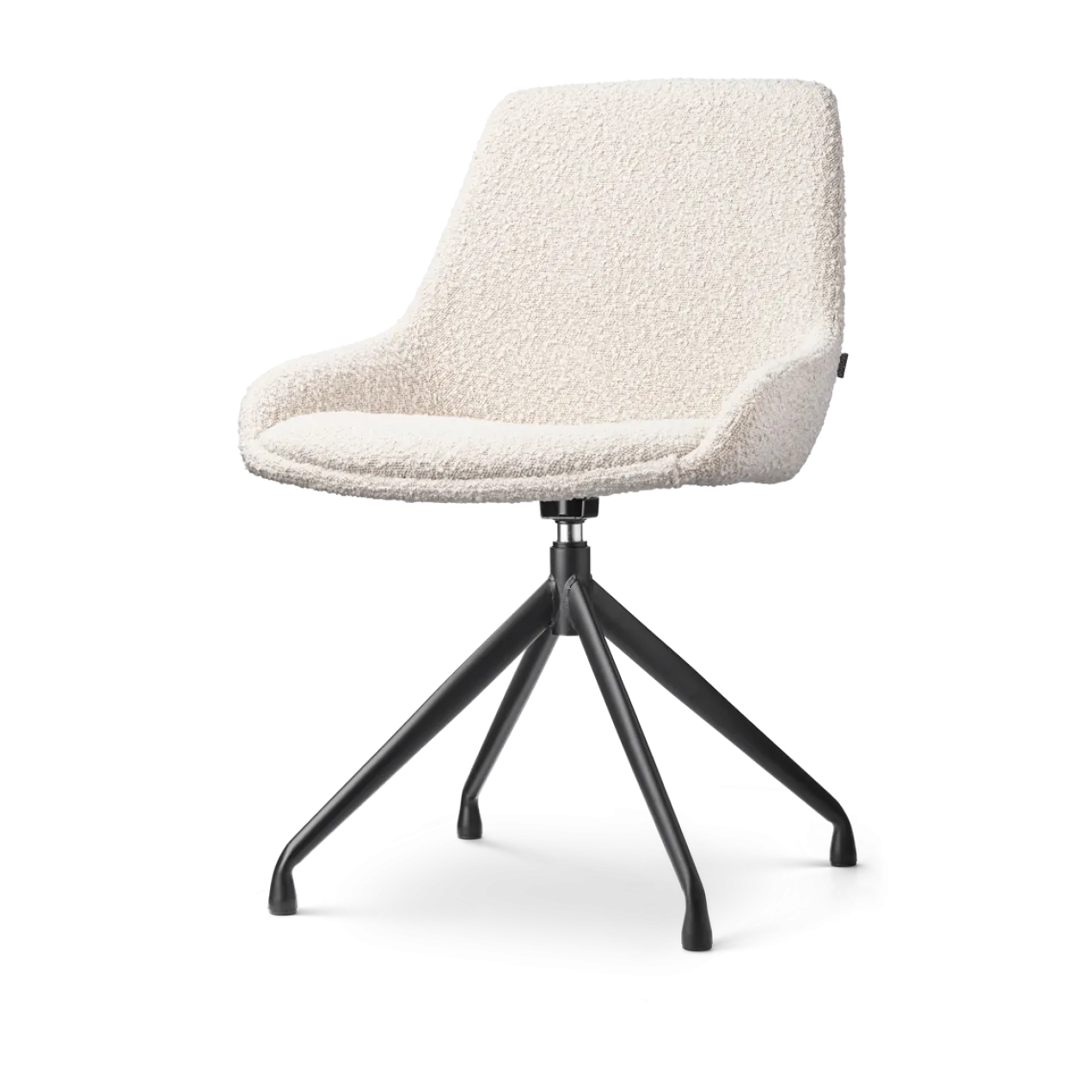 Eetkamerstoel Nola-Isa bouclé beige - zwart onderstel