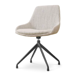 Eetkamerstoel Nola-Isa grijs beige gemêleerd draaibaar zwart