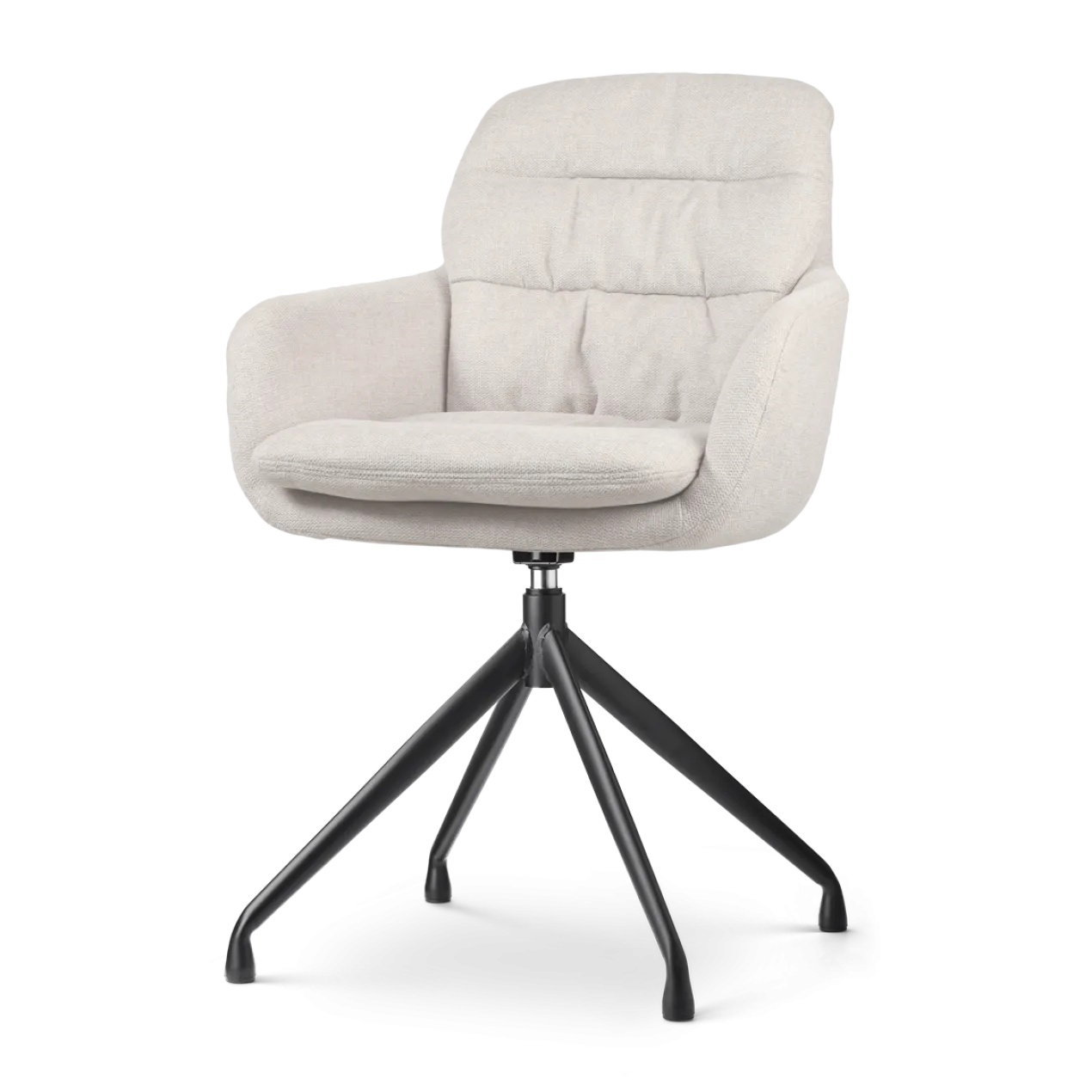 Eetkamerstoel Nola-Mia beige - zwart onderstel