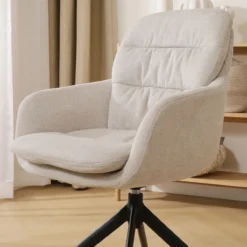 Eetkamerstoel Nola-Mia beige - zwart onderstel