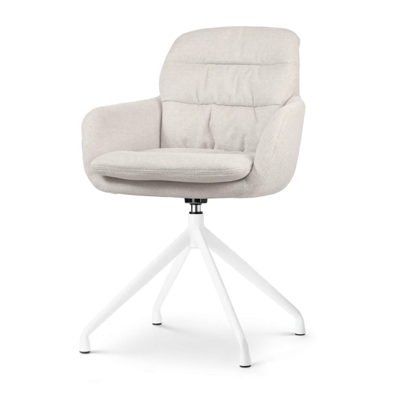 Eetkamerstoel Nola-Mia beige - wit onderstel
