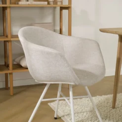 Eetkamerstoel Nola-Otis draaibaar beige - wit - set van 2