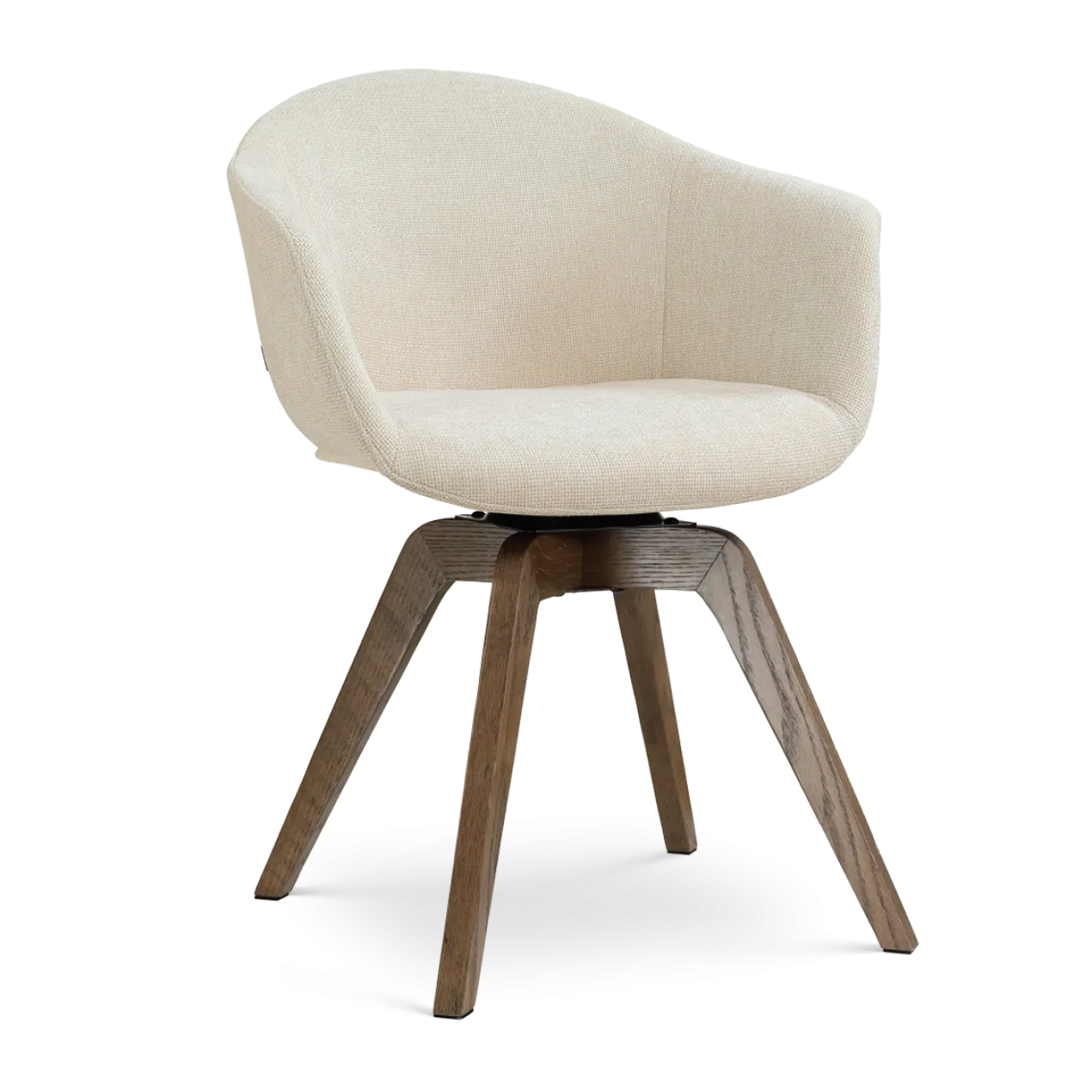 Eetkamerstoel Noor-Otis walnoot cottonbeige