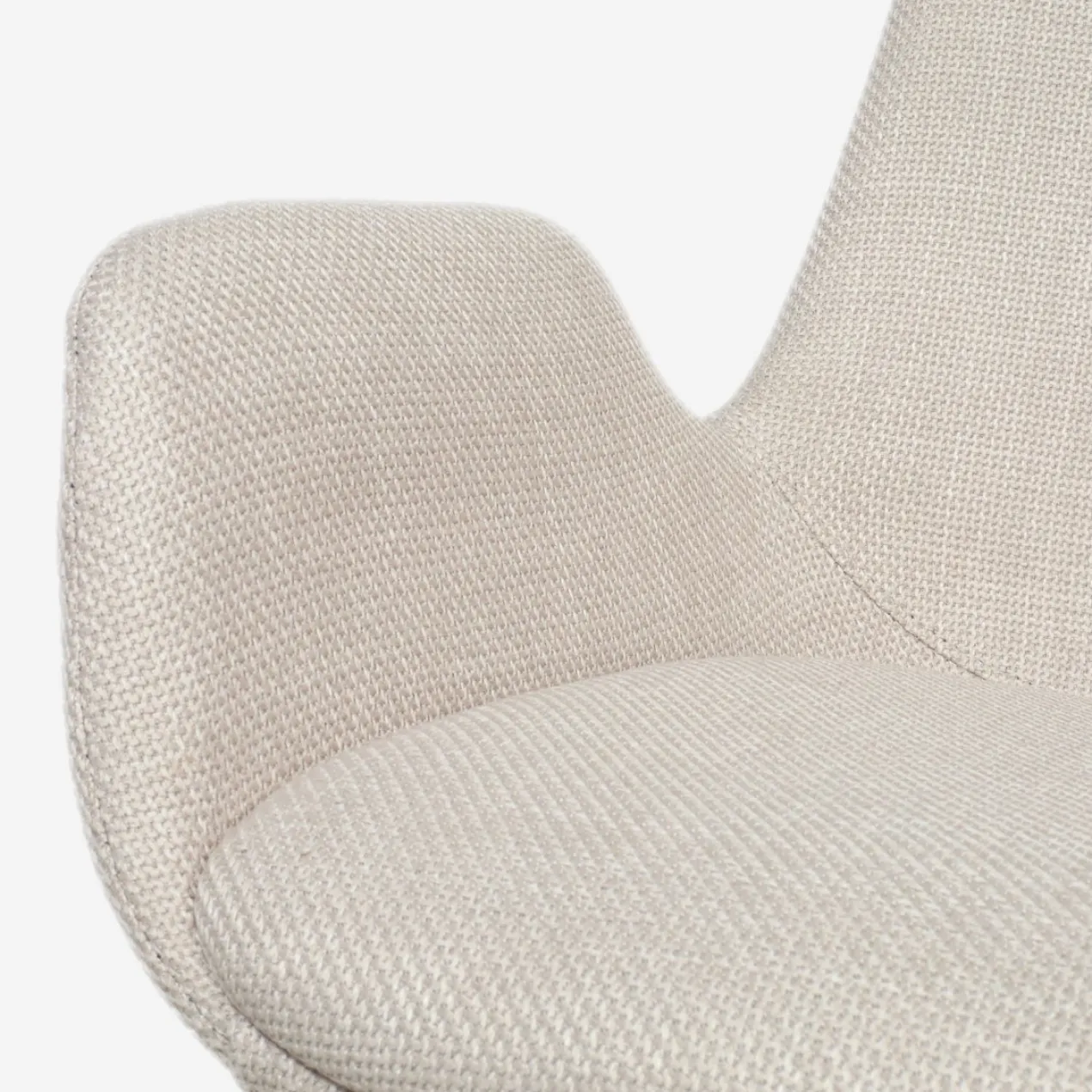 Eetkamerstoel Nora-Eef beige - wit onderstel