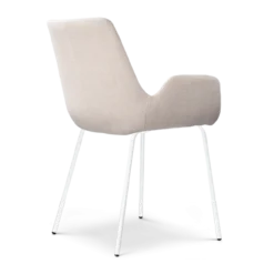 Eetkamerstoel Nora-Eef beige - wit onderstel
