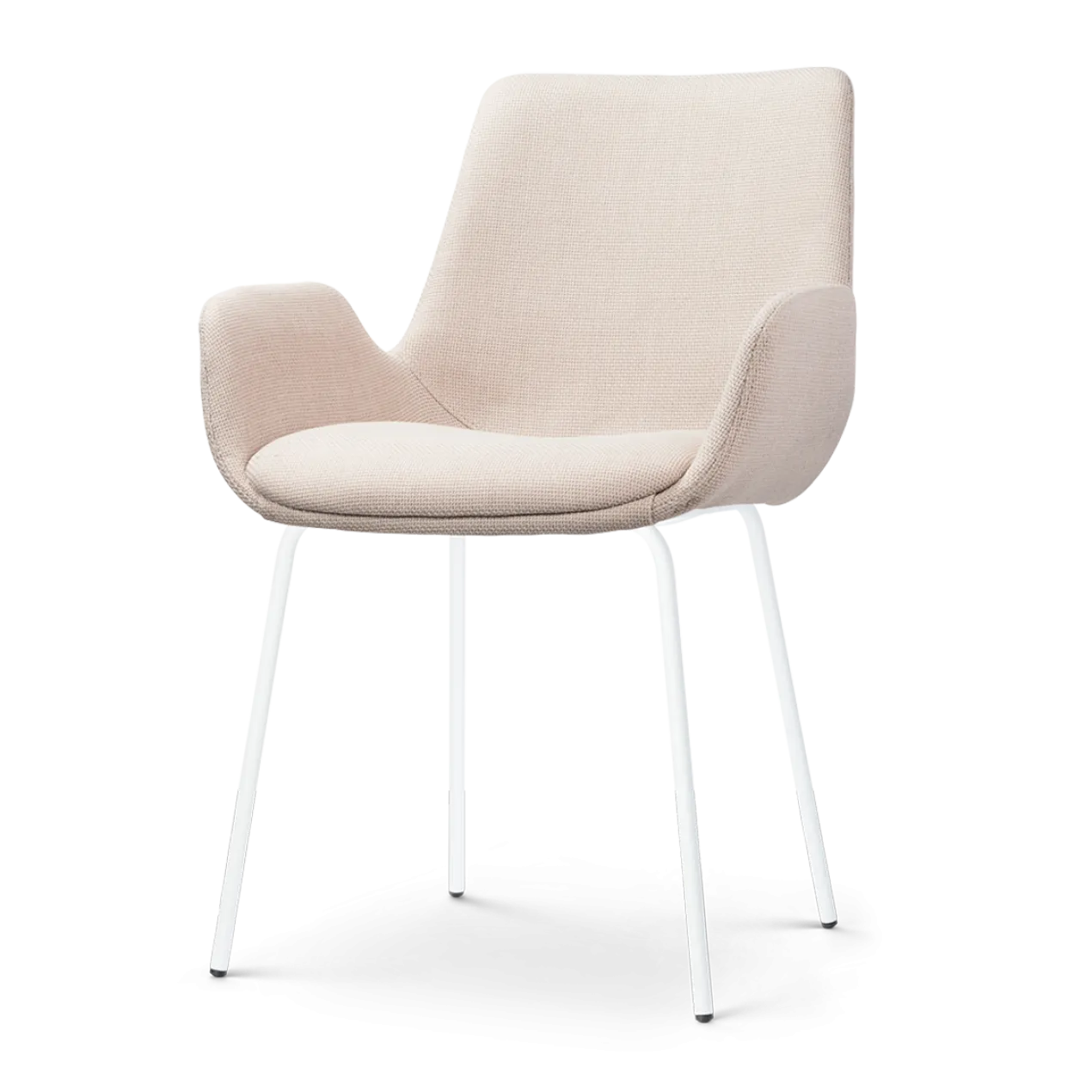 Eetkamerstoel Nora-Eef beige - wit onderstel