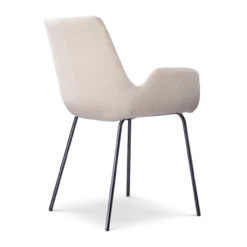 Eetkamerstoel Nora-Eef beige - zwart onderstel