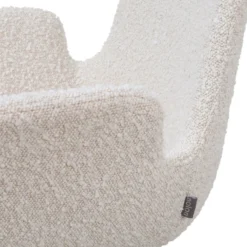 Eetkamerstoel Nora-Eef bouclé beige - zwart onderstel