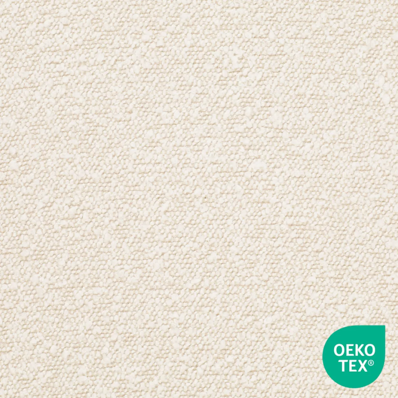 Eetkamerstoel Nora-Eef bouclé beige - wit onderstel