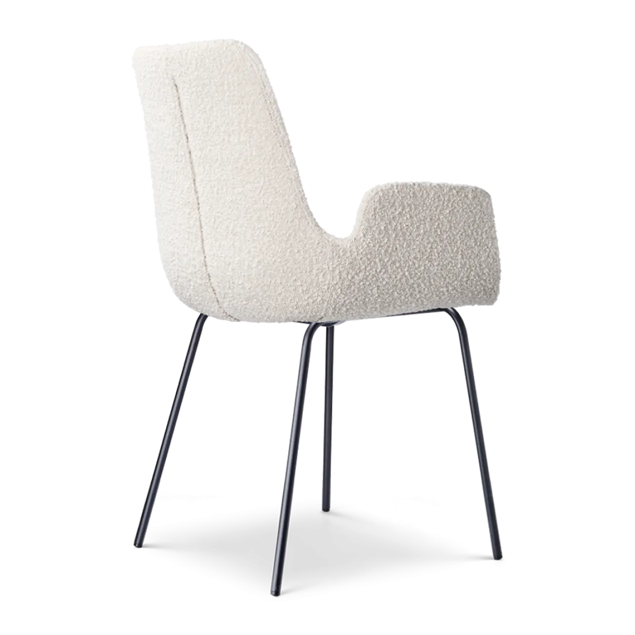 Eetkamerstoel Nora-Eef bouclé beige - zwart - set van 2