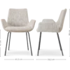 Eetkamerstoel Nora-Eef grijs beige gemêleerd - zwart