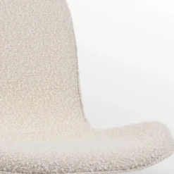 Eetkamerstoel Nora-Fé bouclé beige - wit onderstel