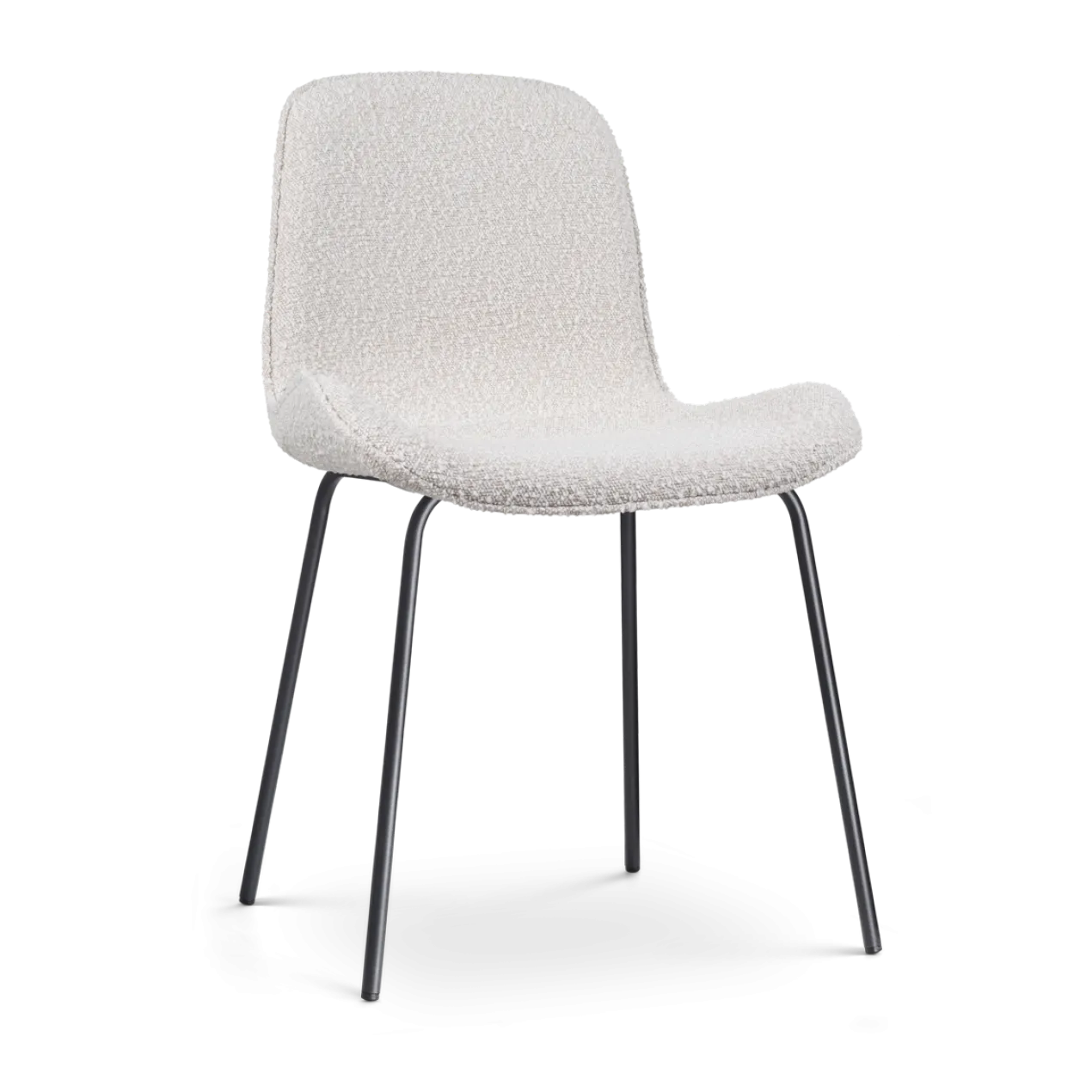Eetkamerstoel Nora-Fé bouclé beige - zwart onderstel