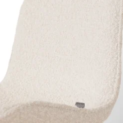 Eetkamerstoel Nora-Fé bouclé beige - zwart onderstel