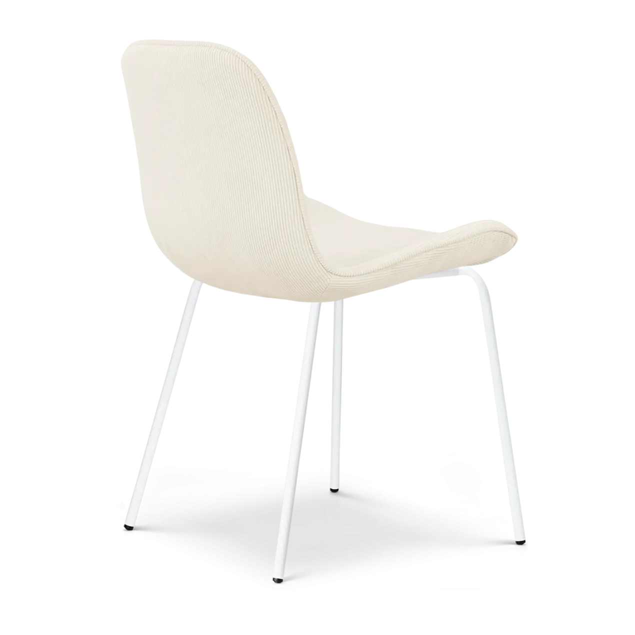 Eetkamerstoel Nora-Fé wit onderstel rib beige