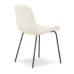 Eetkamerstoel Nora-Fé zwart onderstel rib beige