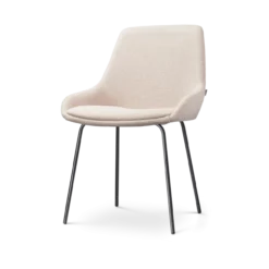 Eetkamerstoel Nora-Isa beige - zwart onderstel