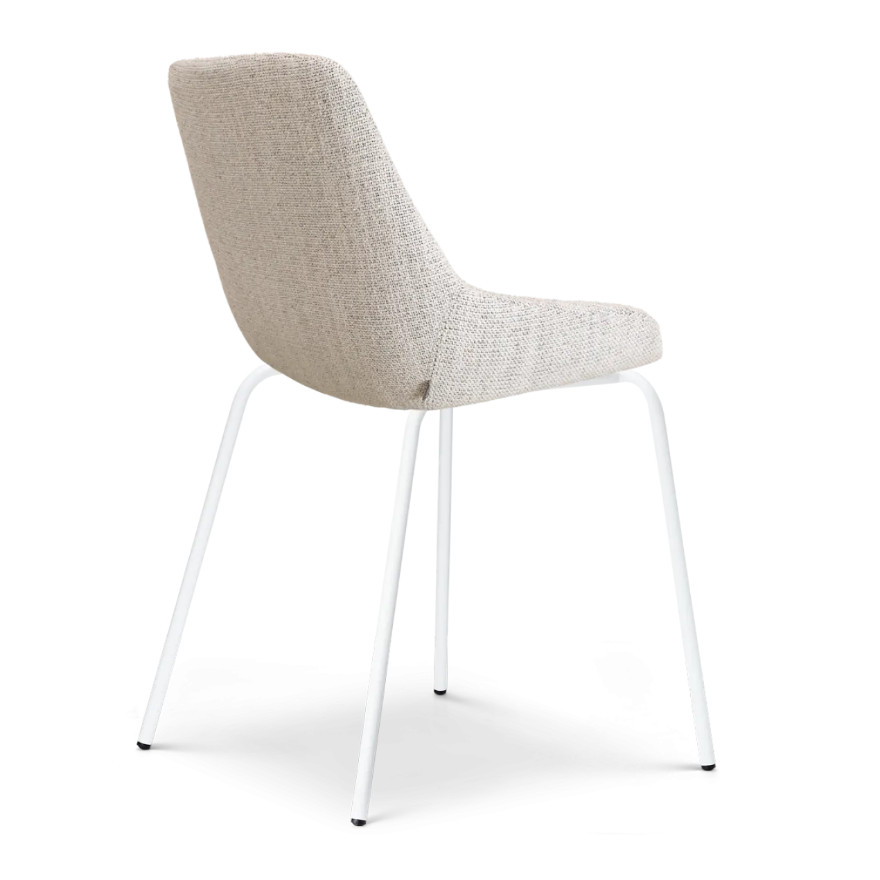 Eetkamerstoel Nora-Isa beige gemêleerd - wit onderstel