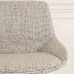 Eetkamerstoel Nora-Isa beige gemêleerd - wit onderstel