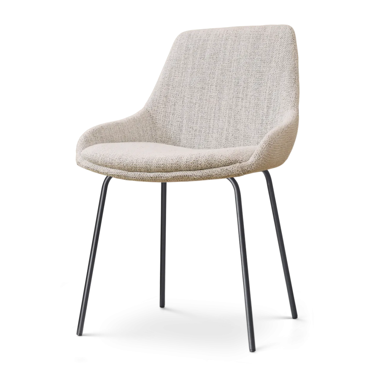 Eetkamerstoel Nora-Isa grijs beige gemêleerd - zwart