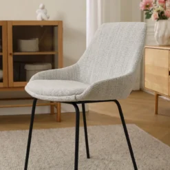 Eetkamerstoel Nora-Isa grijs beige gemêleerd - zwart