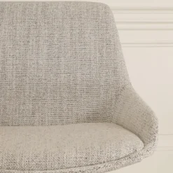 Eetkamerstoel Nora-Isa grijs beige gemêleerd - zwart