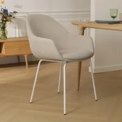 Eetkamerstoel Nora-Mae beige - wit onderstel