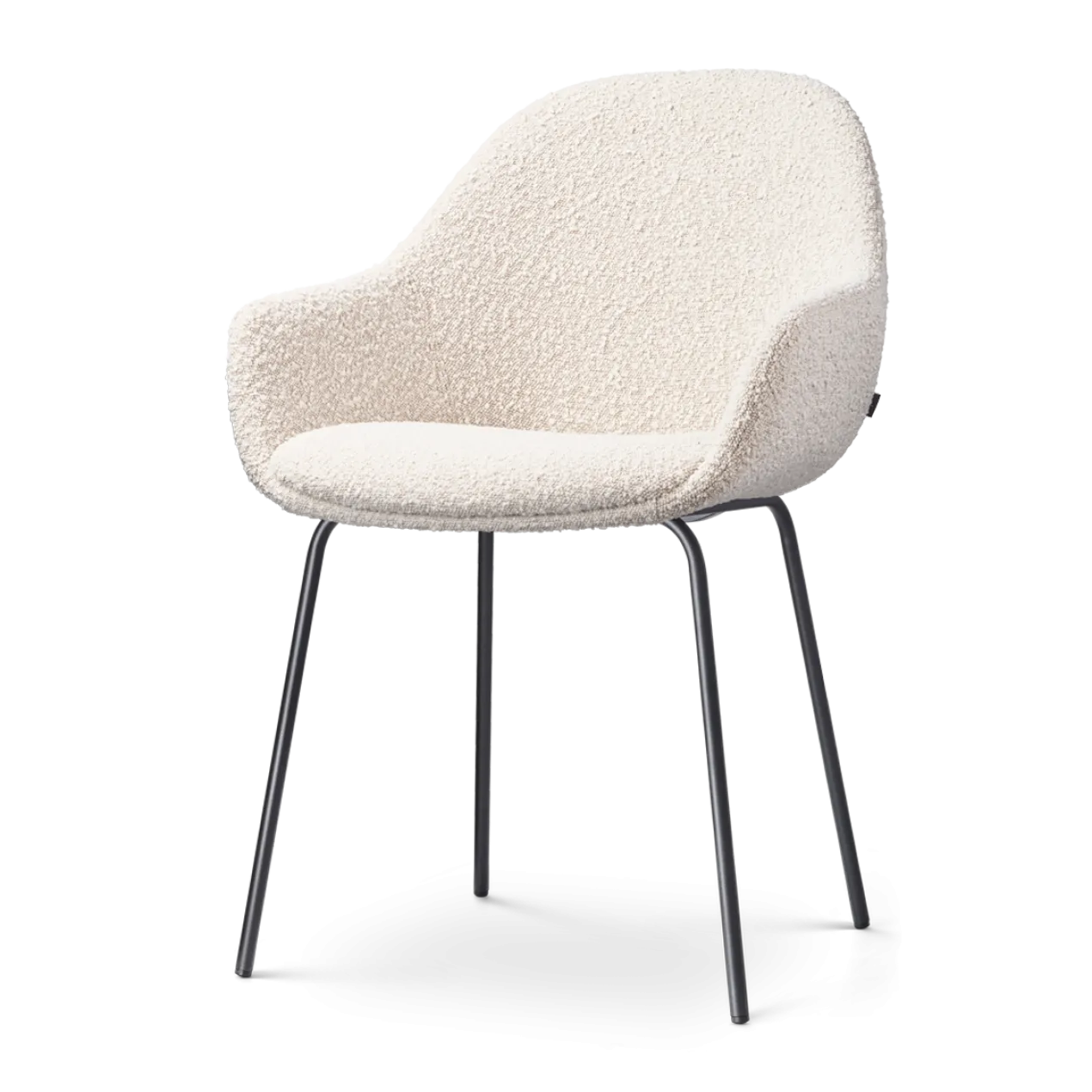 Eetkamerstoel Nora-Mae bouclé beige - zwart onderstel