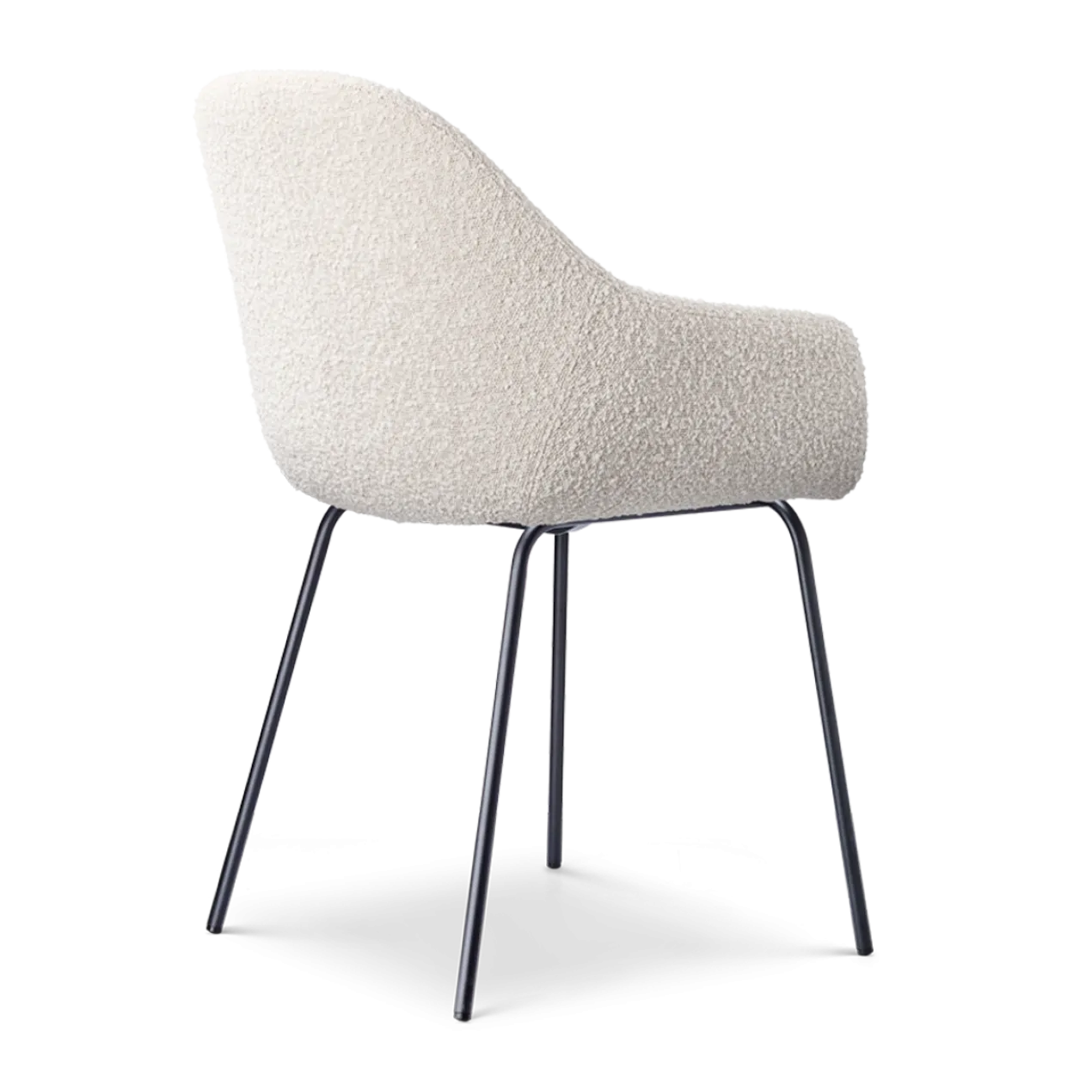 Eetkamerstoel Nora-Mae bouclé beige - zwart onderstel