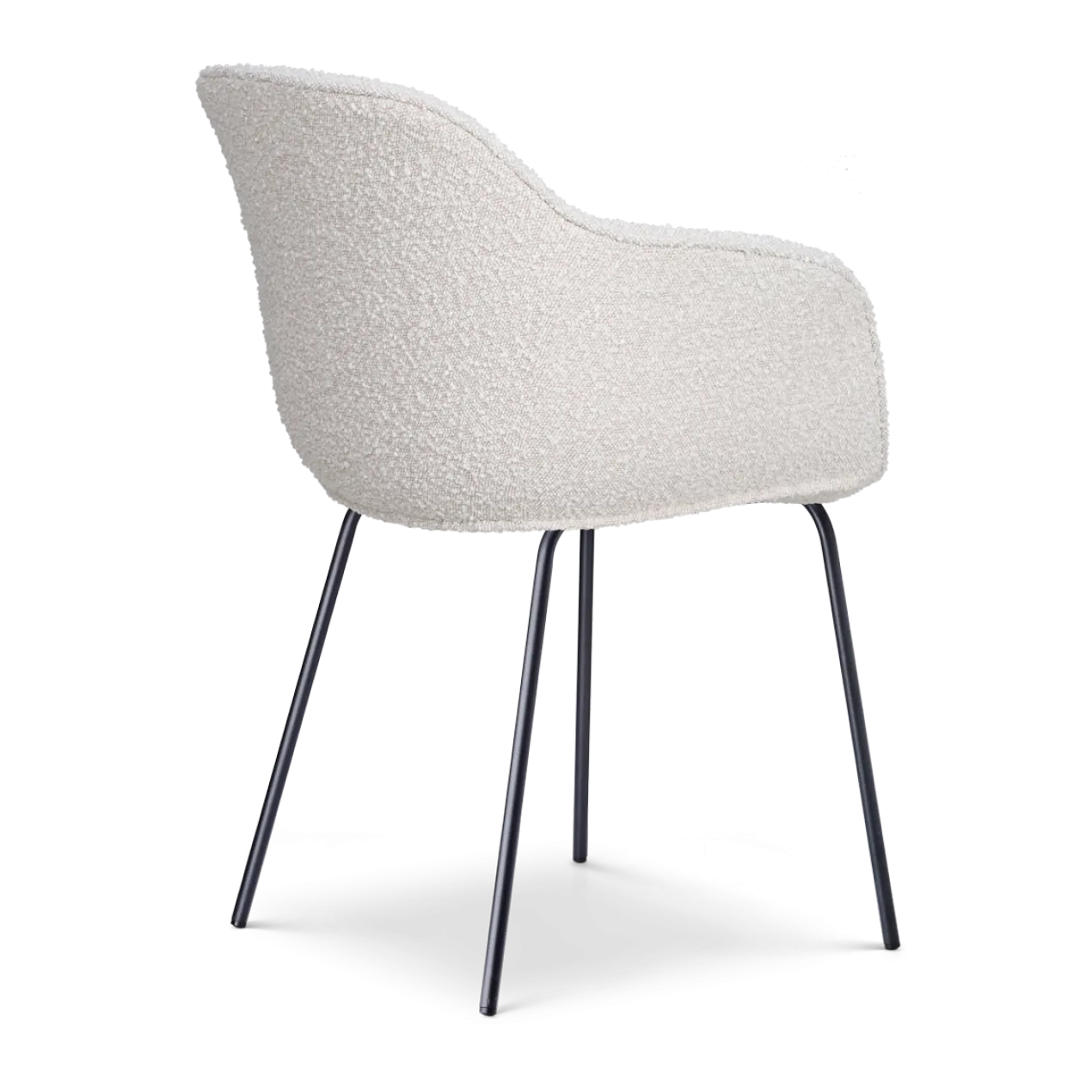 Eetkamerstoel Nora-Mare bouclé beige - zwart onderstel