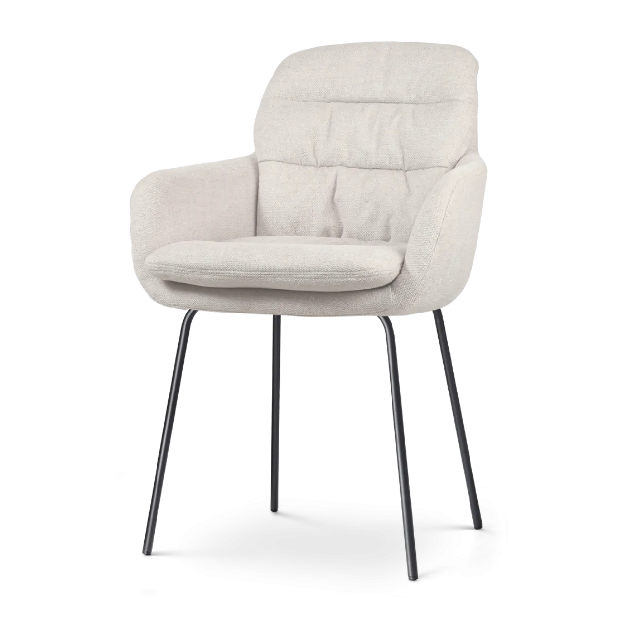 Eetkamerstoel Nora-Mia beige - zwart onderstel