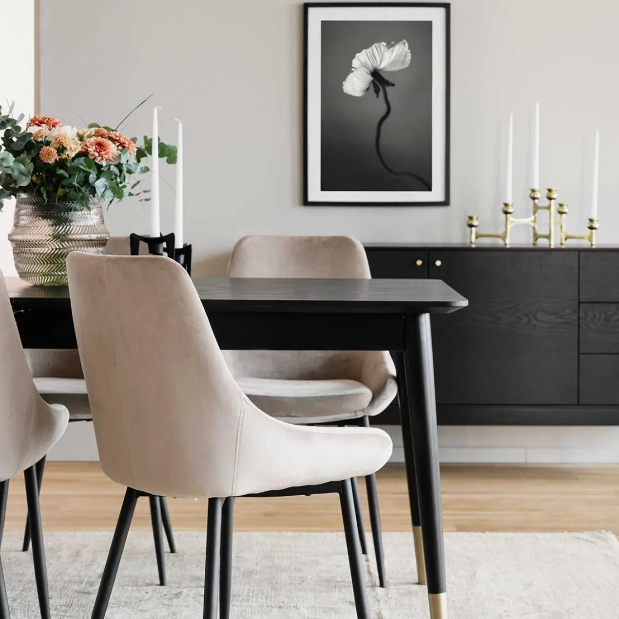 Eetkamerstoel Sierra velvet Beige