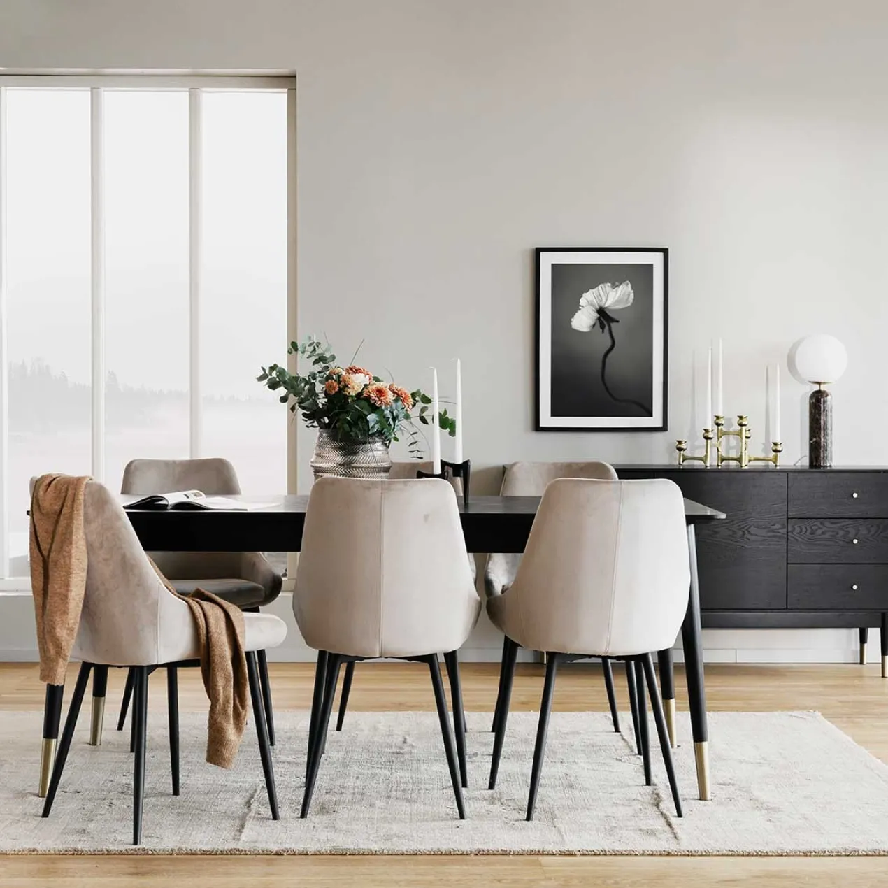 Eetkamerstoel Sierra velvet Beige