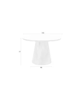 Eetkamer tafel almira rond eiken