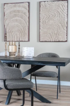 Eettafel Arvu 180 cm - Zwart Mangohout Spinpoot