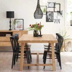 Eettafel Brooklyn Donkerbruin verlengbaar 220 x 95 cm
