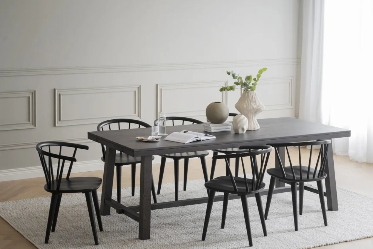 Eettafel Brooklyn Donkerbruin verlengbaar 220 x 95 cm