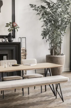 Eettafel Butterfly donkerbruin 180x90 cm rechte rand